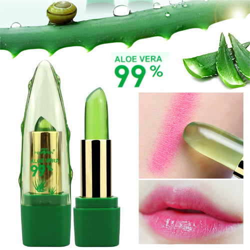 New Batom 99% ALOE VERA Natural Temperature Change Color Jelly Lipstick Long Lasting Moistourizing Lip Makeup Tint Balm