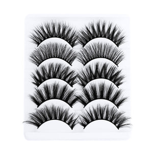 5 pairs 5D Mink Eyelashes Natural False Eyelashes Lashes Soft Fake Eyelashes Extension Makeup Wholesale