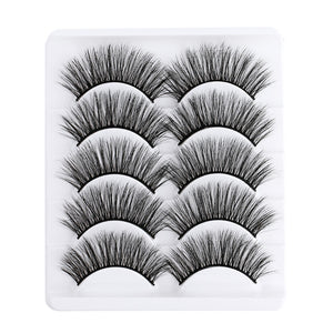 5 pairs 5D Mink Eyelashes Natural False Eyelashes Lashes Soft Fake Eyelashes Extension Makeup Wholesale