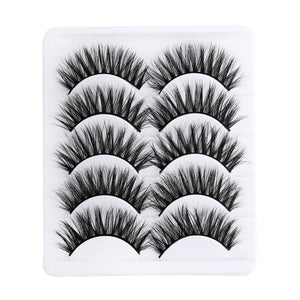 5 pairs 5D Mink Eyelashes Natural False Eyelashes Lashes Soft Fake Eyelashes Extension Makeup Wholesale