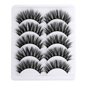 5 pairs 5D Mink Eyelashes Natural False Eyelashes Lashes Soft Fake Eyelashes Extension Makeup Wholesale