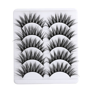 5 pairs 5D Mink Eyelashes Natural False Eyelashes Lashes Soft Fake Eyelashes Extension Makeup Wholesale