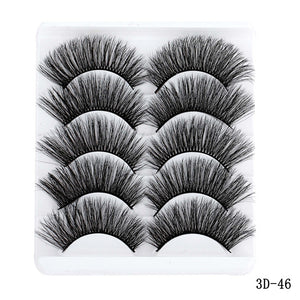 5 pairs 5D Mink Eyelashes Natural False Eyelashes Lashes Soft Fake Eyelashes Extension Makeup Wholesale