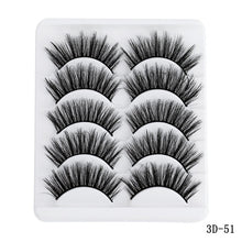 Charger l&#39;image dans la galerie, 5 pairs 5D Mink Eyelashes Natural False Eyelashes Lashes Soft Fake Eyelashes Extension Makeup Wholesale