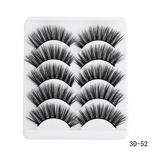 5 pairs 5D Mink Eyelashes Natural False Eyelashes Lashes Soft Fake Eyelashes Extension Makeup Wholesale