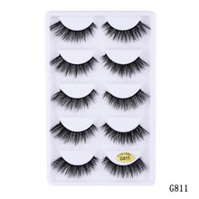 Charger l&#39;image dans la galerie, 5 pairs 5D Mink Eyelashes Natural False Eyelashes Lashes Soft Fake Eyelashes Extension Makeup Wholesale