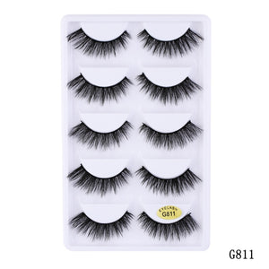 5 pairs 5D Mink Eyelashes Natural False Eyelashes Lashes Soft Fake Eyelashes Extension Makeup Wholesale