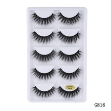 Charger l&#39;image dans la galerie, 5 pairs 5D Mink Eyelashes Natural False Eyelashes Lashes Soft Fake Eyelashes Extension Makeup Wholesale