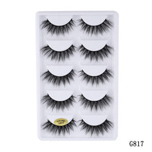 Charger l&#39;image dans la galerie, 5 pairs 5D Mink Eyelashes Natural False Eyelashes Lashes Soft Fake Eyelashes Extension Makeup Wholesale