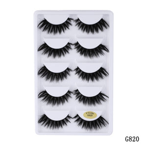 5 pairs 5D Mink Eyelashes Natural False Eyelashes Lashes Soft Fake Eyelashes Extension Makeup Wholesale