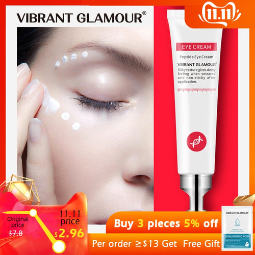 VIBRANT GLAMOUR Eye Cream Peptide Collagen Serum Anti-Wrinkle Anti-Age Remover Dark Circles Eye Care Against Puffiness And Bags