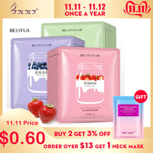 Charger l'image dans la galerie, BEOTUA Face Mask Natural Fruit Extracts Hyaluronic Acid Facial Masks Moisturizing anti acne aging whitening Skin Care Masks