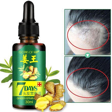 Charger l&#39;image dans la galerie, 1Pc 7 Days Hair Ginger Germinal Serum Essence Oil 30ML Natural Hair Loss Treatement Effective Fast Growth Hair Care TSLM2