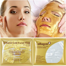 Charger l&#39;image dans la galerie, 24K Gold Collagen Face Mask Crystal Gold Collagen Facial Masks Moisturizing whitening Anti-aging Skin Care Korean Cosmenics mask