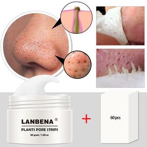 LANBENA 60pcs Paper Blackhead Remover Nose Mask Pore Strip Black Mask Peeling Anti Acne Treatment Black Deep Cleansing Skin Care